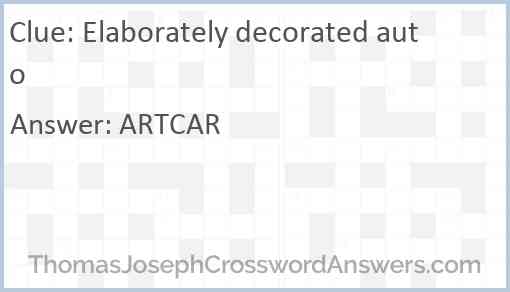 Elaborately decorated auto Answer