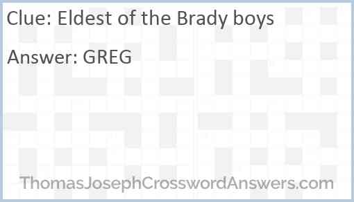 Eldest of the Brady boys Answer