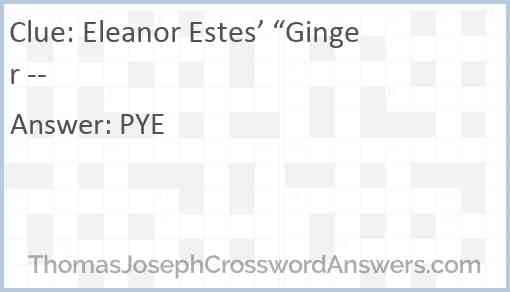 Eleanor Estes’ “Ginger -- Answer