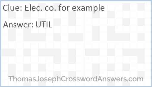 Elec. co. for example Answer