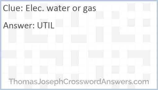 Elec. water or gas Answer