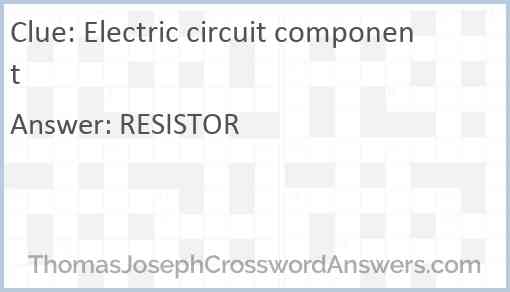 Electric circuit component Answer