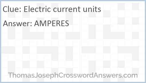 Electric current units Answer
