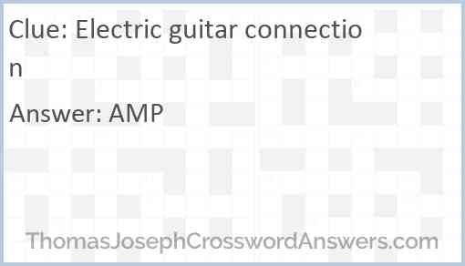 Electric guitar connection Answer