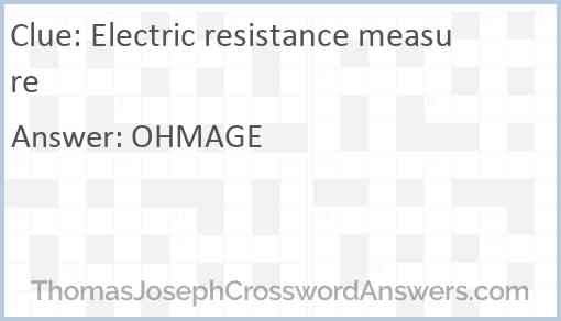 Electric resistance measure Answer