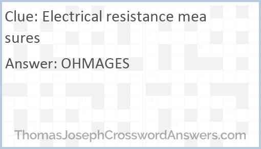 Electrical resistance measures Answer