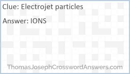 Electrojet particles Answer