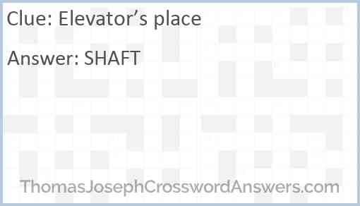 Elevator’s place Answer