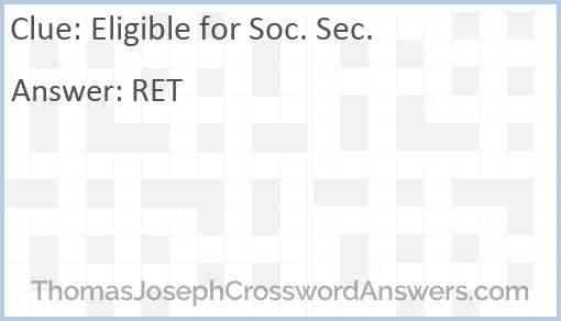 Eligible for Soc. Sec. Answer