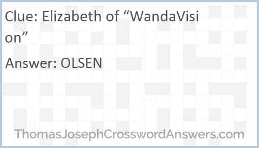 Elizabeth of “WandaVision” Answer