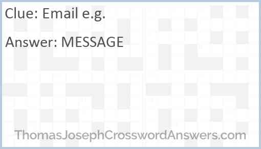 Email e.g. Answer