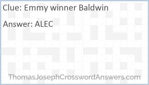 Emmy winner Baldwin Answer