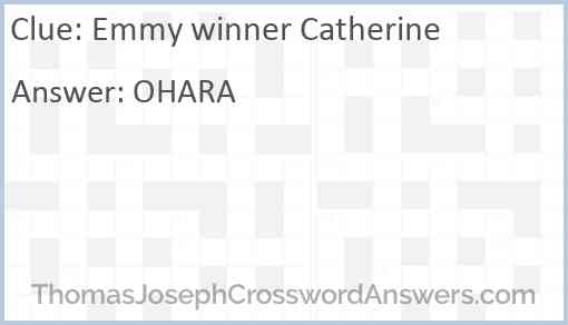 Emmy winner Catherine Answer