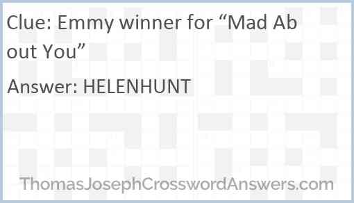 Emmy winner for “Mad About You” Answer