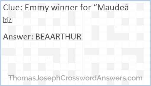 Emmy winner for “Maude” Answer