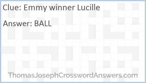 Emmy winner Lucille Answer