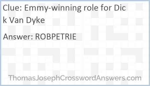 Emmy-winning role for Dick Van Dyke Answer