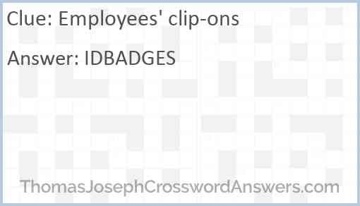 Employees' clip-ons Answer