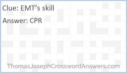 EMT’s skill Answer