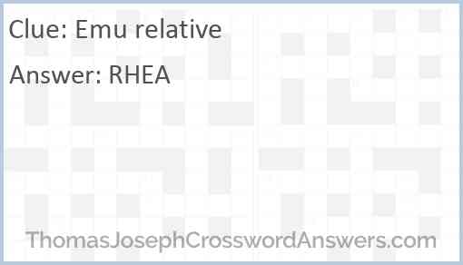 Emu relative Answer