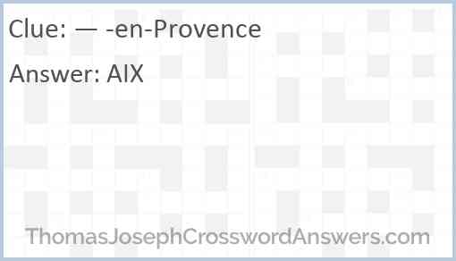 — -en-Provence Answer