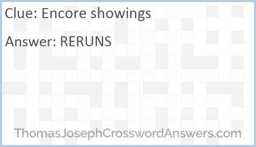 Encore showings Answer