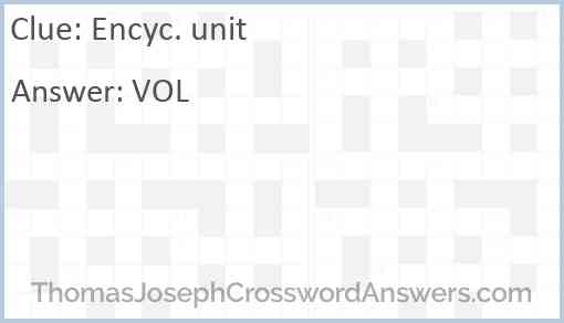 Encyc. unit Answer