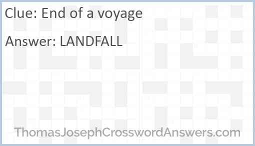 End of a voyage Answer