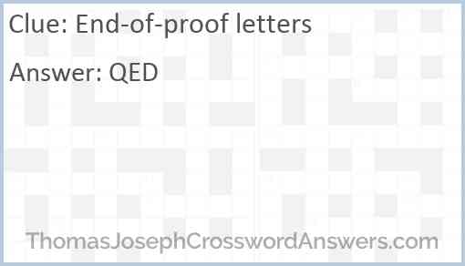 End-of-proof letters Answer