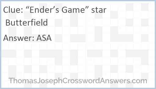 “Ender’s Game” star Butterfield Answer