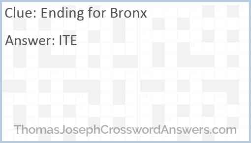 Ending for Bronx Answer