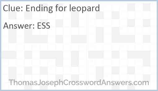 Ending for leopard Answer