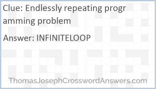 Endlessly repeating programming problem Answer