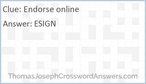 Endorse online Answer