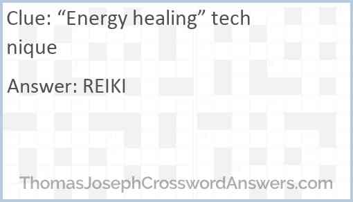 “Energy healing” technique Answer