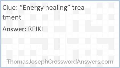 “Energy healing” treatment Answer