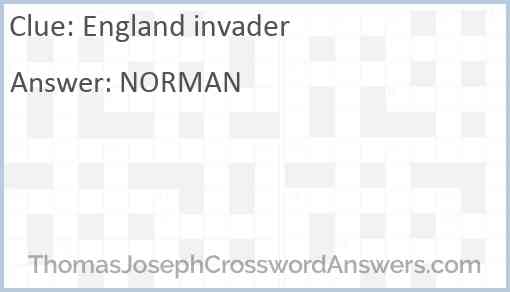 England invader Answer