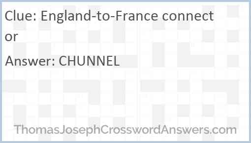 England-to-France connector Answer