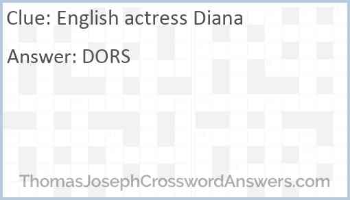 English actress Diana Answer