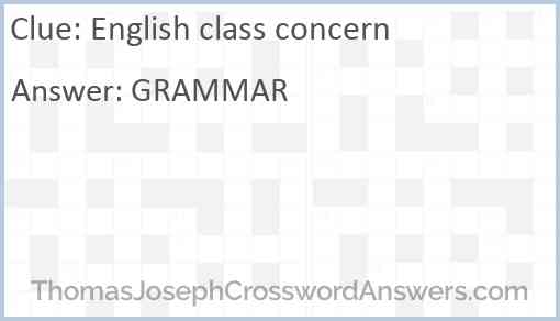 English class concern Answer