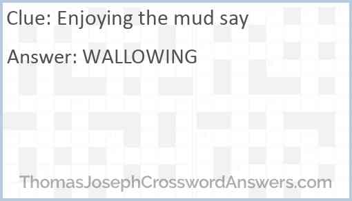 Enjoying the mud say Answer