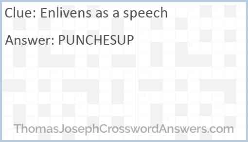 Enlivens as a speech Answer