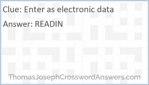 Enter as electronic data Answer