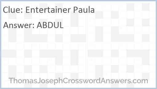 Entertainer Paula Answer