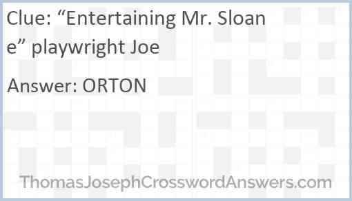 “Entertaining Mr. Sloane” playwright Joe Answer