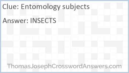 Entomology subjects Answer
