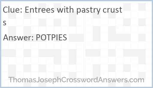 Entrees with pastry crusts Answer
