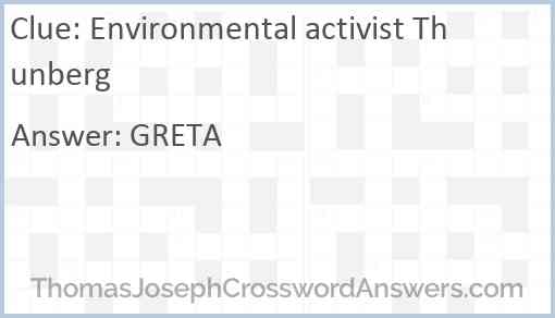 Environmental activist Thunberg Answer