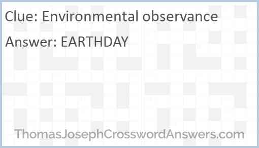 Environmental observance Answer