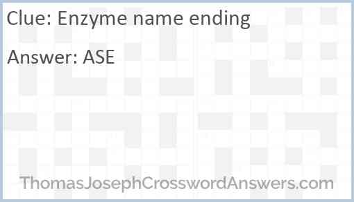 Enzyme name ending Answer